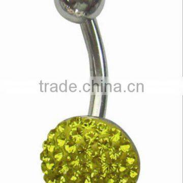 China body jewelry naval ring lemon yellow