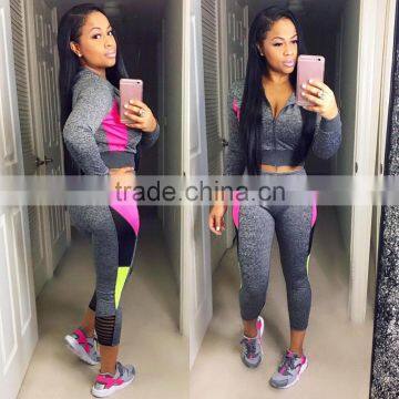 B33778A 2017 Fashion Women winter 2pcs outfit jogging sweat top and pants set