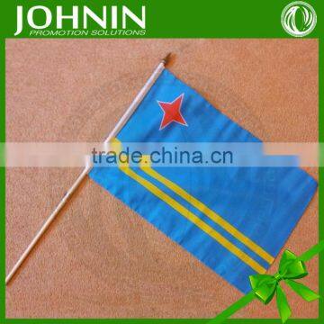 Cheap promotional soccer fans stick hand waving aruba flag