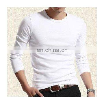 high quality cotton round collar long sleeve mens T-shirt