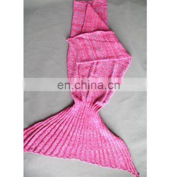 Fairy Tale Sea-maiden Tail Carpet Knitted Wool Blend Kids Leisure Nap Blanket photo-2