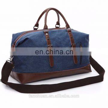 Travel Duffel Bag Luggage Sports Gym Water Resistant Canvas Blue