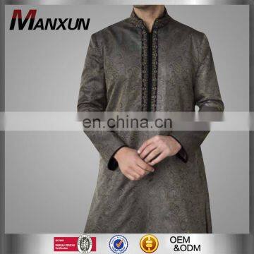 Handsome Dubai Kuwait Muslim Thobe Fashion Design Maxi Abaya Islamic Men Clothing 2017