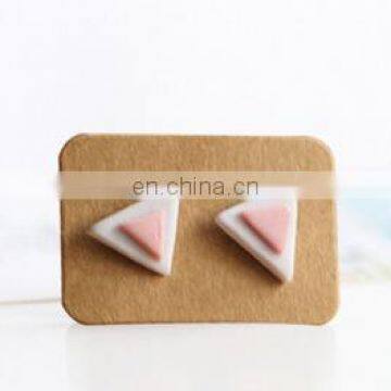 ceramics triangle stud earrings simple pyramid geometric earrings minimalist earring female boucles d'oreilles