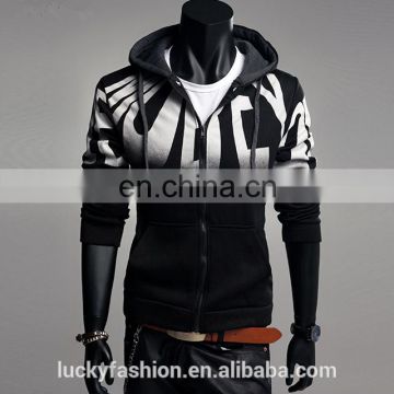 Latest Fashion Wholesale Style Printed Zip Up Custom Hoodies Men