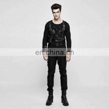 Punk Rave Men's Gothic Black Chest Harness With Pocket S-238 photo-4