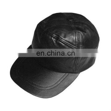 HMB-902A4 LEATHER BASE BALL HATS BASEBALL CAPS HEAD WEARS BLACK