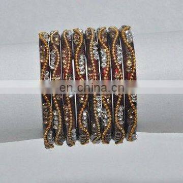 Traditional Crystal Studded Glass bangles