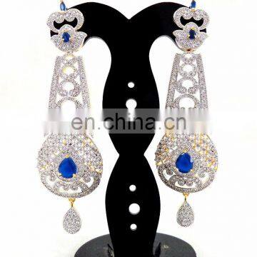 CZ Earrings Online Wholesale-Bollywood style gold plated CZ Earring - Wholesale American Diamond Dangle Earring - gift For Her