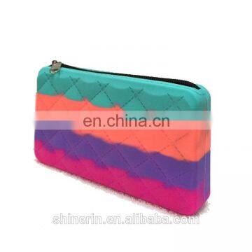 High Quality Candy Colorful Long Fashion Ladies Clutch Bag Purses Silicone Rubber Famous Brand Wallets photo-4