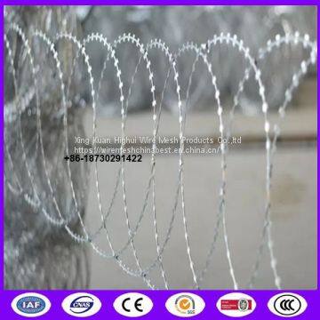 Hot Dip Galvanized BTO 10 Flat Wrap Razor Wire On Fence Top photo-2