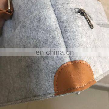 Felt Diaper Caddy Changing Pad Round Edge and Leather Corner photo-7