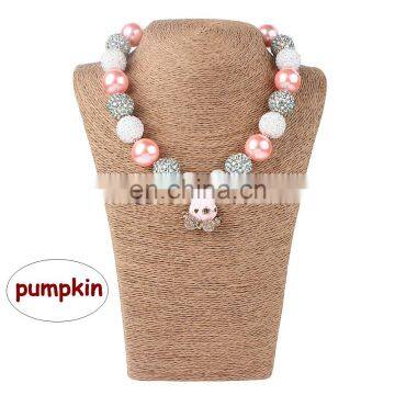 Girl Pink Pumpkin Necklace Kids Halloween Diamond Charms Pendants Jewelry Accessories photo-2