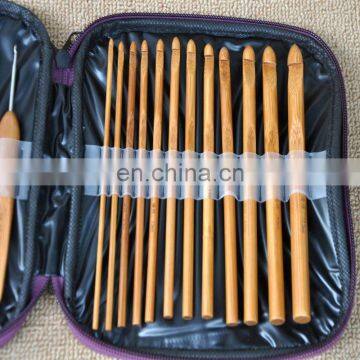 Sweater Needle Carbonized Bamboo Handle Round Crochet Purple Package Bamboo Crochet Set photo-2