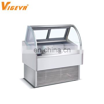 R22 Fan cooling Canteen Freezer Display Counte For Ice Cream Cabinet Price