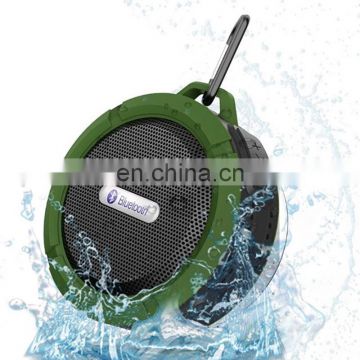 Mini Waterproof Round Disc Speaker Wireless Bluetooth Stereo Speakers with Portable Hook