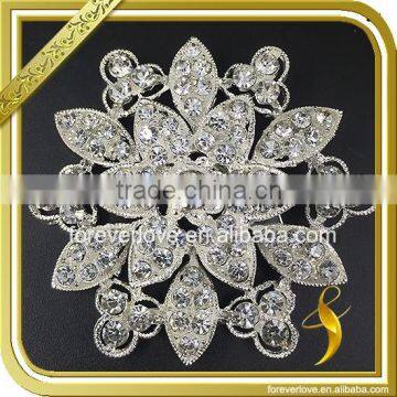 Elegant iron on stud crystal christmas gift extra large rhinestone brooches FB-070