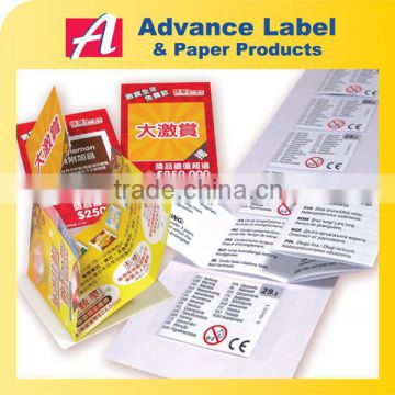 Beverages Label Code Printing Coupon Book