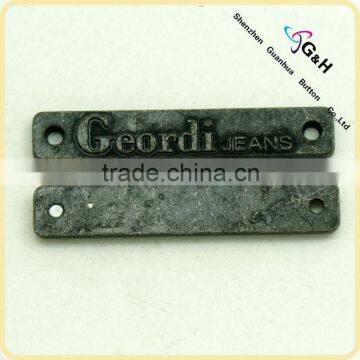 2 hole sewing metal jeans label