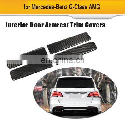 For Mercedes Ben z G-Class AMG Carbon Fiber Interior Door Armrest Trim Cover 4pcs 2019