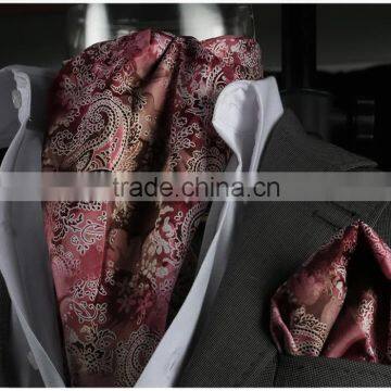 Brown Pairsley Cravat, Brown scarf, with Pocket Square