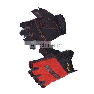 HANDLANDY Mechanical Utility Work Cycling Motorcycle Sports Synthetic Leather Fingerless Half Fingers Gloves