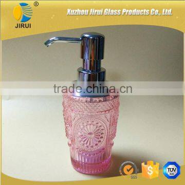 200ml Attractive Carve Pink Glass Hand Washing Bottle                        
                                                Quality Choice