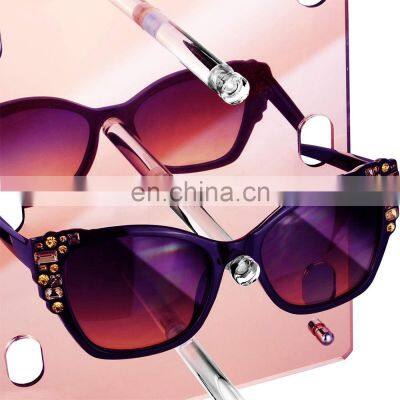 Rose Gold Mirrored Acrylic Sunglasses Display Rack Eyewear Holder Stand Sunglasses Display Stand photo-5