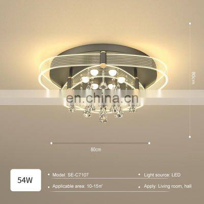 Gorgeous Indoor Luxury Decoration K9 Crystal 54w 72w Bedroom Living Room Modern LED Ceiling Light photo-5