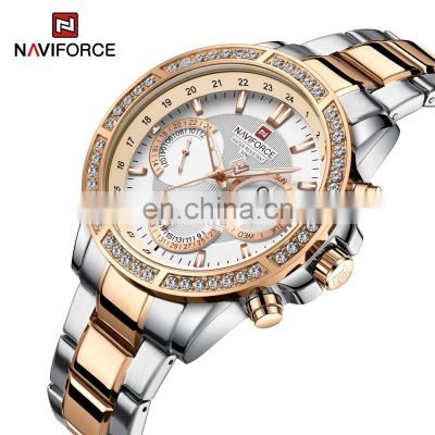 NAVIFORCE 9196D  Mens Waterproof Watches Fashion Luxury Brands Stainless Steel Quartz Watch for Men