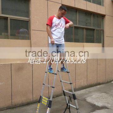 Aluminum Double Sides Telescopic Ladder ,extension ladder(3.2m+3.2m)