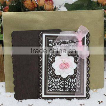 Wholesale Wood Laser Cut Lovely Handmade Wedding Card Designs