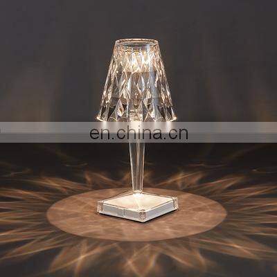 Acrylic Crystal LED Table Light Transparent Living Room Bedside Decor Home Decoration LED Crystal Desk Lamps