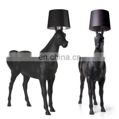 High quality nordic industrial custom e27 bulb metal standing floor light indoor decor horse designer led floor lamp