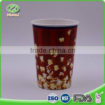 Customized non-breakage eco friendly disposable paper popcorn bucket