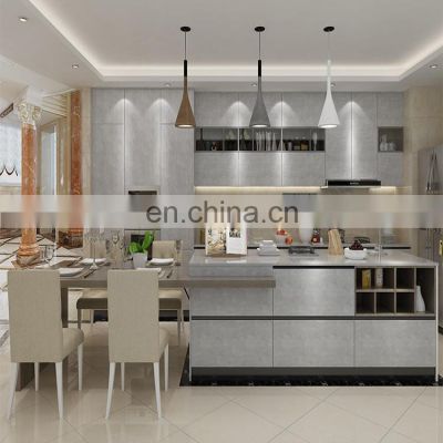 Foshan factory prefab gray kitchencabinet set furniture design custom made modern wood kitchen cabinets