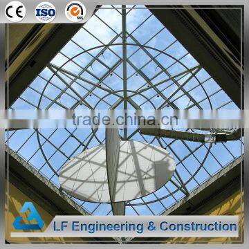 Galvanized light steel space frame glass atrium roof