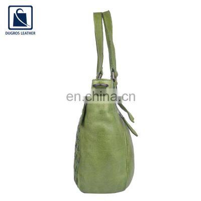 Factory Direct Selling Trendy Design Stylish Fashion Premium Look Wholesale Genuine Leather Handbag for Women