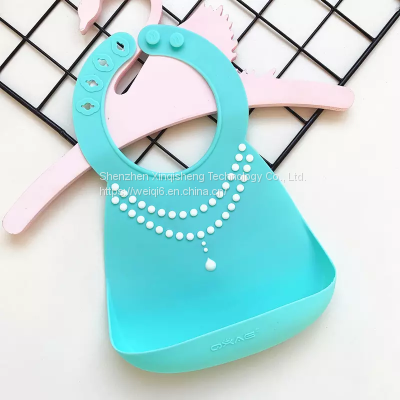 Customized Baby Feeding Set Soft Silicone Waterproof Baby Bibs Sets Easily Clean BPA Free photo-5