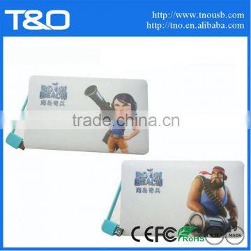 Hot credit card 2500mah manual for power bank shenzhen factory