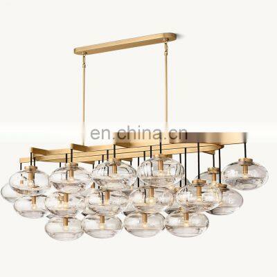 Modern Style  CABRETTE Clear Glass Linear Chandelier For Home Hotel Living room Restaurant Lighting Led Decoration Chandelier