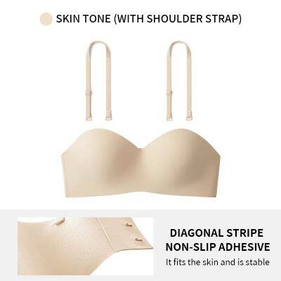 Hot Selling Women's Non-slip Underwear Bra Removable Shoulder Strap Sexy Push-Up Bra Half Cup Bra photo-3