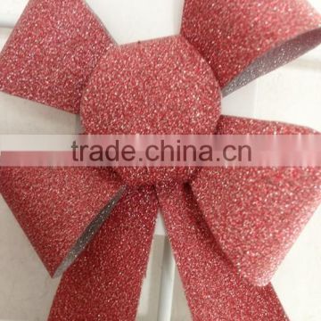 9 inch Red Glitter Ribbon Butterfly/Pull Ribbon Tie Bow for Decorations Xmas/Party