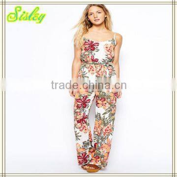 New Look Strappy Tropical Floral Print Wide Leg Jumpsuit floral playsuit