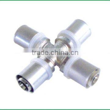 pex-al-pex pipes brass fitting Press fitting cross