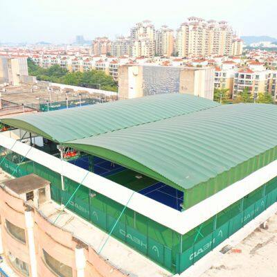 Outdoor Tennis Court Electric Shade Retractable Awning, Steel Column Suspended Canopy, Large Event Tent Manufacturer photo-2