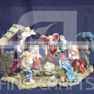 Polyresin Religious Figurine Manger Ornament