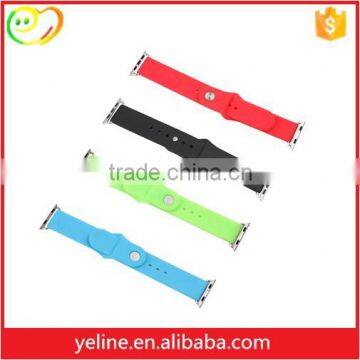 38mm watch strap silicone wristbands with black adapter for apple watch