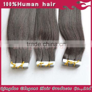 Brazilian silver hair 40 pieces/bag tape hair extension,no tangling no shedding,100%virgin human hair