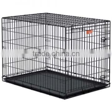 Folding metal single door dog cage